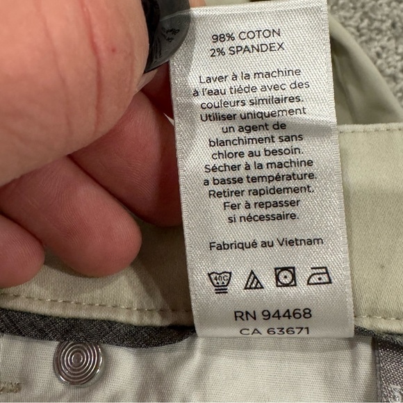 Hickey Freeman 5-Pocket Stretch Cotton Button-Front Trousers Size 34 x 30 EUC - Picture 6 of 10